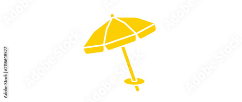 Obraz na płótnie Simple Yellow Beach Umbrella Icon
