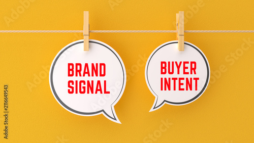 Brand Signal and Buyer Intent Marketing Concept with Minimal Speech Bubbles