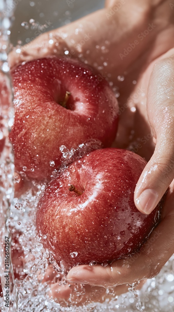 Fototapeta premium Fresh Apples Under Water