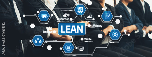 Картината върху платно Lean Methodology and Efficiency Improvement Techniques for Business Productivity and Waste Reduction