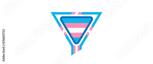 Geometric Abstract Symbol with Pride Colors