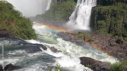 Iguazu Falls Waterfalls in Argentina and Brazil at the Triple Frontier
