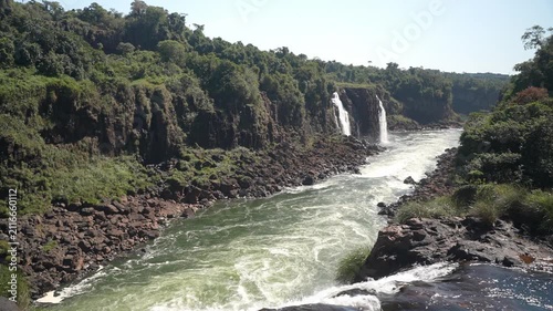 Iguazu Falls Waterfalls in Argentina and Brazil at the Triple Frontier
