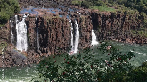 Iguazu Falls Waterfalls in Argentina and Brazil at the Triple Frontier

