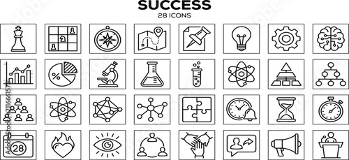 Obraz na plátne Success web icons in line style
