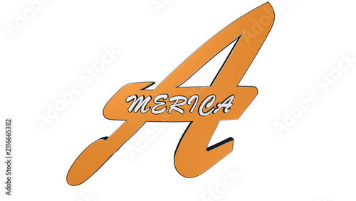 America text logo design. Creative brown typography graphic for national branding.