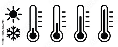 Cuadro en lienzo Temperature Measurement Icons