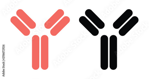 Bild auf Leinwand Antibody Structures in Red and Black