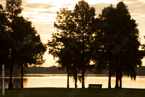 Foto Beautiful lake at a retirement community in central Florida