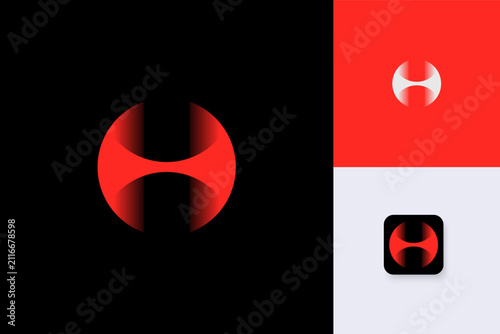 abstract letter h logo design vector template
