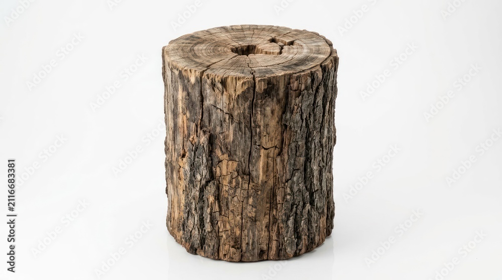 Naklejka premium Rustic Tree Stump Accent Table or Stool.