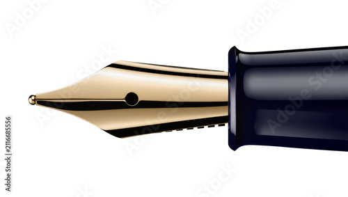 Photography Isolated luxury fountain pen with elegant golden nib for refined writing instrum