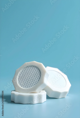 White laundry dryer balls w...