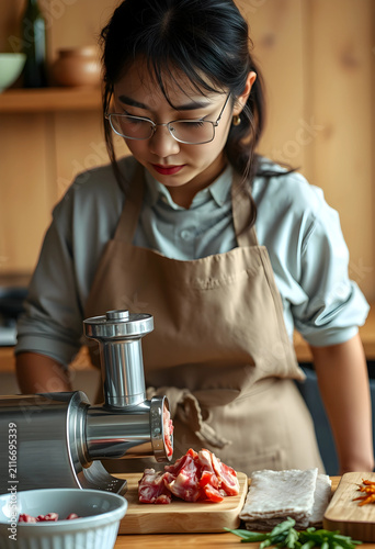Young asian woman in glasse...