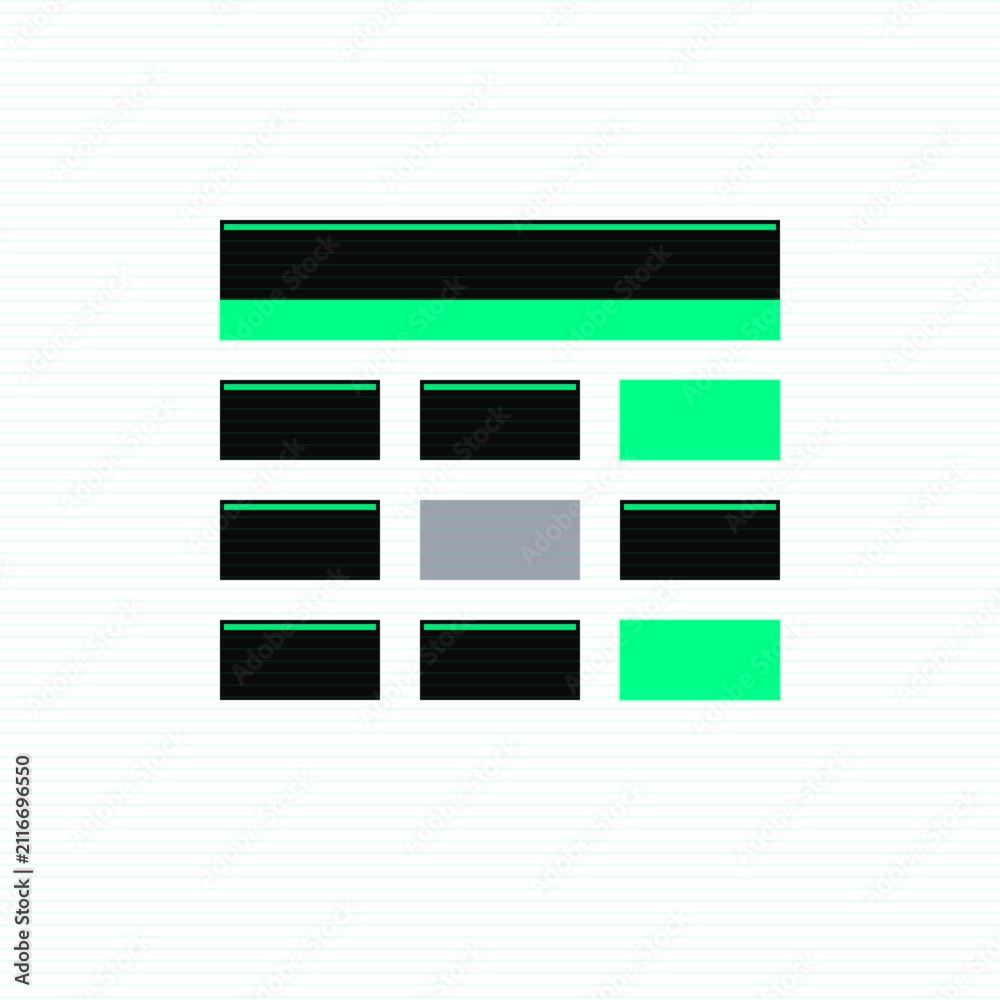 Fototapeta premium Data Table Terminal CRT Duotone Pixel Art Analytics Vector Icon