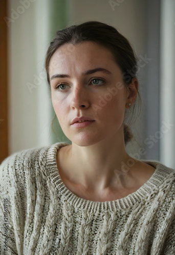 Young woman with a serious ...