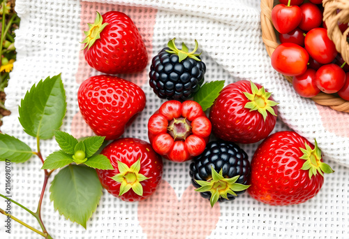 Freshly picked strawberries...