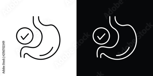Fotografía Digestion icon black and white symbol group