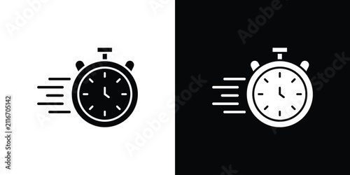 Foto Time fast icon solid pictogram bundle
