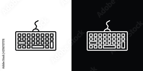 Quadro su tela Keyboard icon line art collection