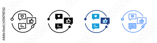 Obraz na płótnie Social Media con set multiple style collection