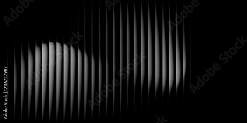 Obraz na płótnie Abstract monochrome artwork featuring a dynamic wave pattern in grayscale tones, creating a striking visual effect against a dark background