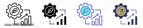 Green Performance Icon Set Multiple Style Collection