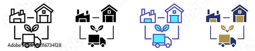 Sustainable Supply Chain Icon Set Multiple Style Collection