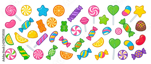 Assortment of Colorful Candies and Sweets