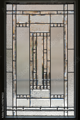 Fotografía Decorative frosted leaded glass patterns on a door