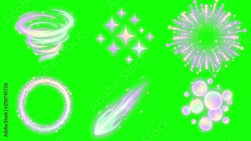 Anime Magic Effects Pack on Green Screen Chroma Key