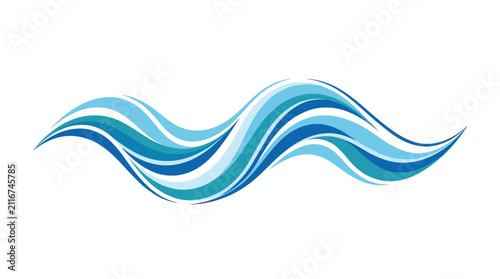 Abstract Blue Wave Flowing Lines Graphic Design