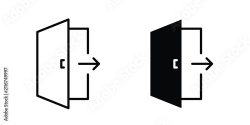 Foto Exit icon flat pictograms pack