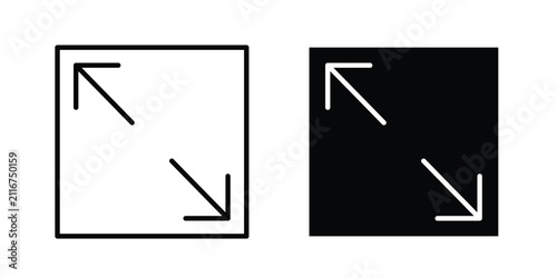 Foto Expand icon flat pictograms pack