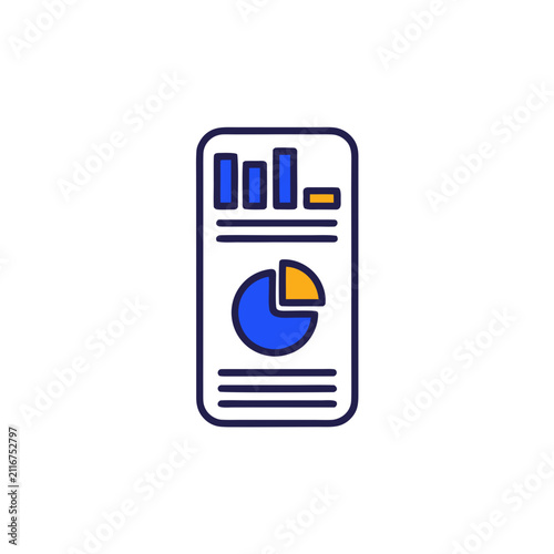 Mobile Analytics Dashboard Flat Vector Icon