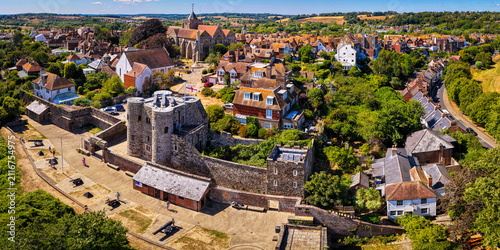 Obraz na plátně Rye Cathedral and Ypres Tower Panorama in Historic East Sussex England