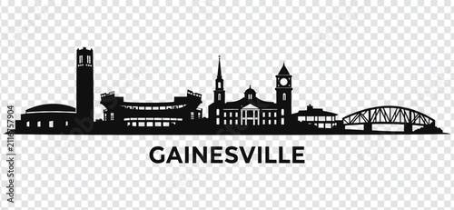 Bild auf Leinwand Gainesville florida city skyline silhouette vector illustration