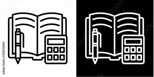 Canvastavla Accounting Book Icon Set White Style Collection