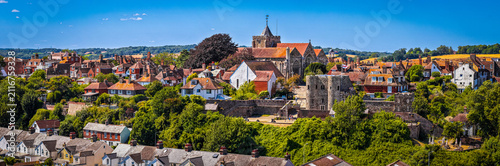 Obraz na plátně Rye Cathedral and Ypres Tower Panorama in Historic East Sussex England