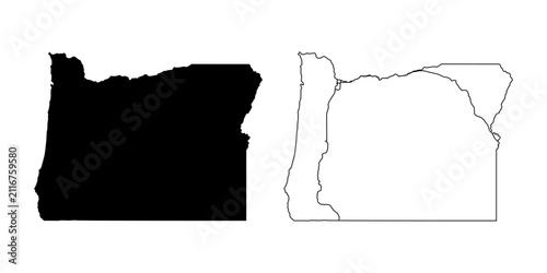 Oregon State Border With Interstate Highway Lines