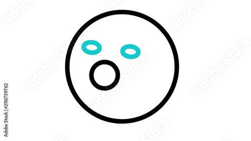 Animated shocked open mouth emoji face showing surprise reaction