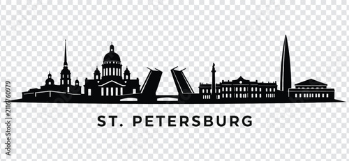 Foto St petersburg city skyline silhouette