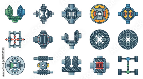 Fotografie Industrial mechanical connectors and valve designs.