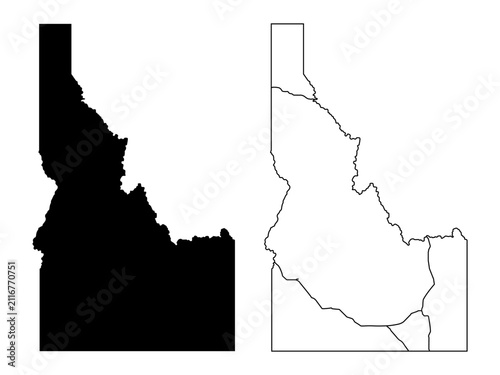 Idaho State Border With Interstate Highway Lines