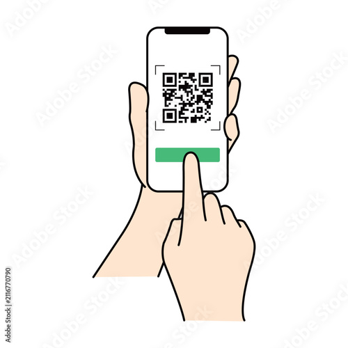 スマホでQRコードをスキャンして決済する操作イメージ
