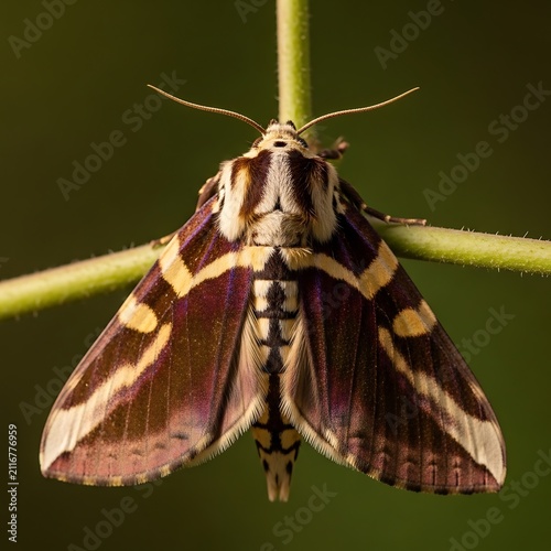 Close-up of a delicate moth with patterned wings.