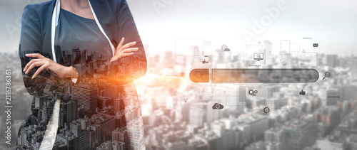 Принти на полотні Search engine interface for accessing digital information and online data
