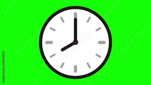 Animated Fast Spinning Clock on Green Screen for Chroma Key Loop