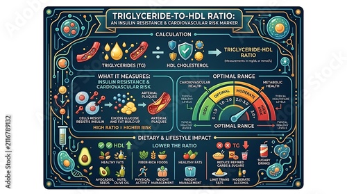 Infographic explaining triglyceride to hdl ratio for metabolic health