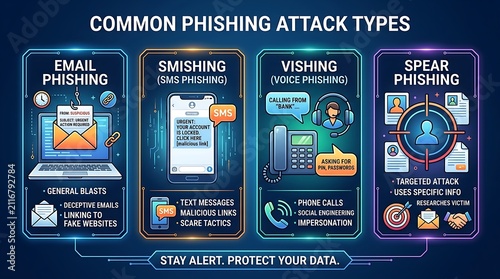Common phishing attack types for cybersecurity awareness